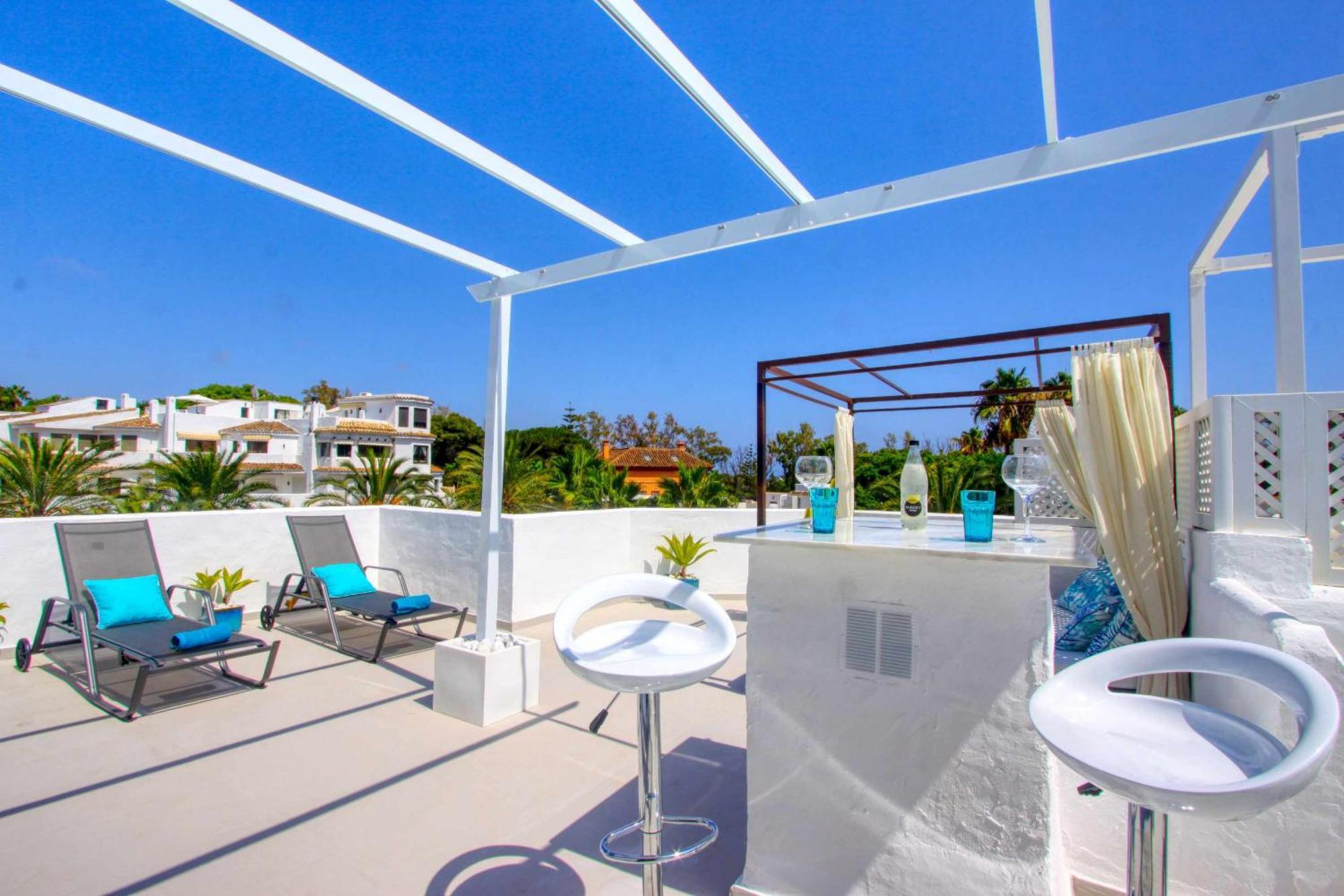1108 Beachfront 2 Apartments With Roofterrace 80Mtrgt Beach 3 Pools Marbella Bagian luar foto